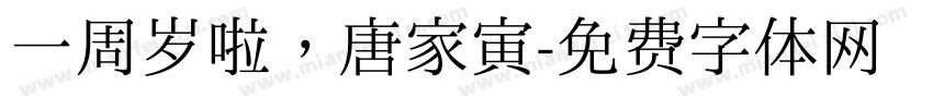 一周岁啦，唐家寅字体转换