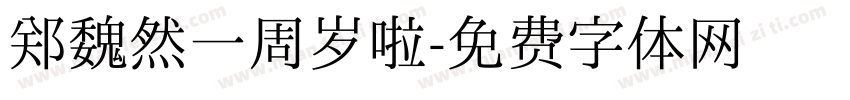 郑魏然一周岁啦字体转换