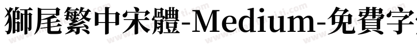 獅尾繁中宋體-Medium字体转换
