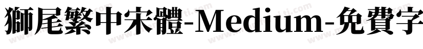 獅尾繁中宋體-Medium字体转换