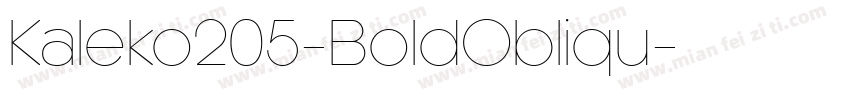 Kaleko205-BoldObliqu字体转换