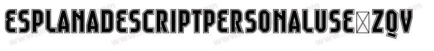 EsplanadeScriptPersonalUse-zqv3字体转换
