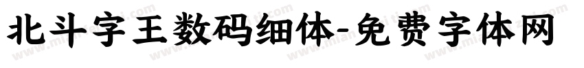 北斗字王数码细体字体转换