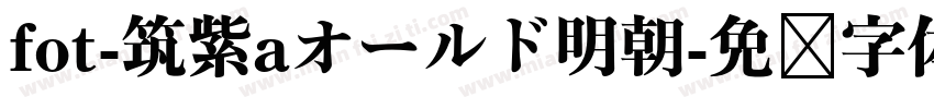 fot-筑紫aオールド明朝字体转换