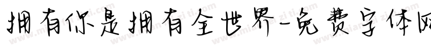 拥有你是拥有全世界字体转换