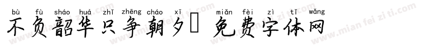 不负韶华只争朝夕字体转换