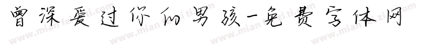 曾深爱过你的男孩字体转换