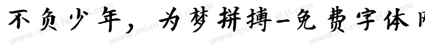 不负少年，为梦拼搏字体转换