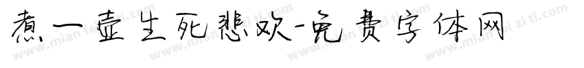 煮一壶生死悲欢字体转换