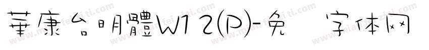 華康台明體W12(P)字体转换