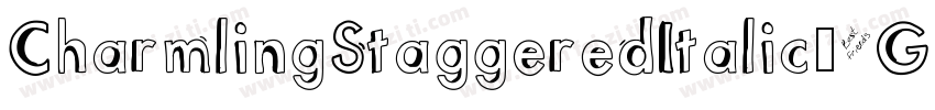 CharmlingStaggeredItalic-1GG22字体转换