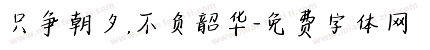 只争朝夕，不负韶华字体转换