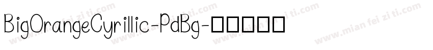 BigOrangeCyrillic-PdBg字体转换