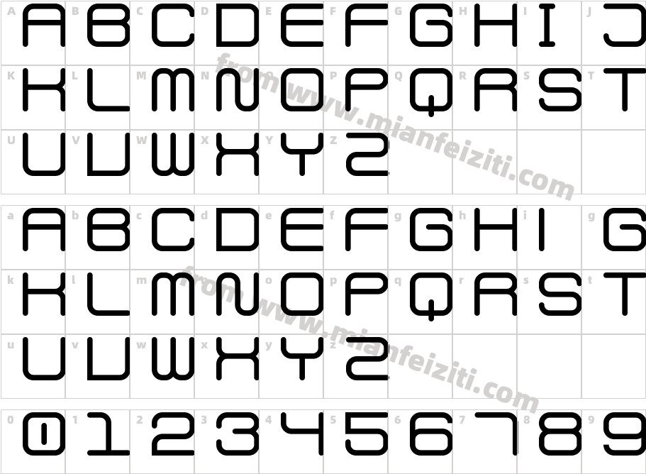 Comicool  Unicase  Regular字体字体映射图