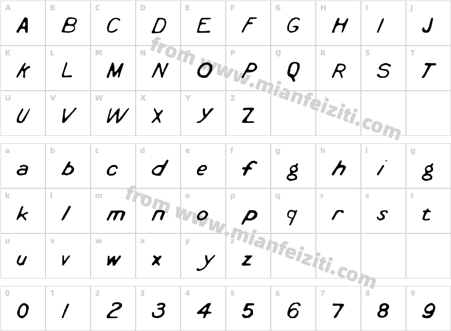 Cyanotype-ndr0字体字体映射图