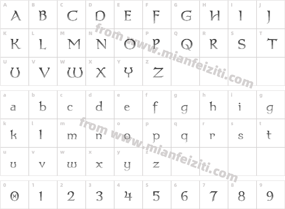 Dumbledor3CutUp-EJm9字体字体映射图
