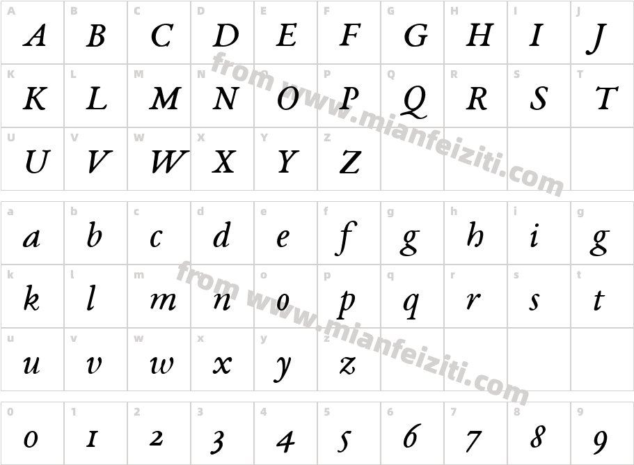 EbGaramond08Italic-7W1B字体字体映射图
