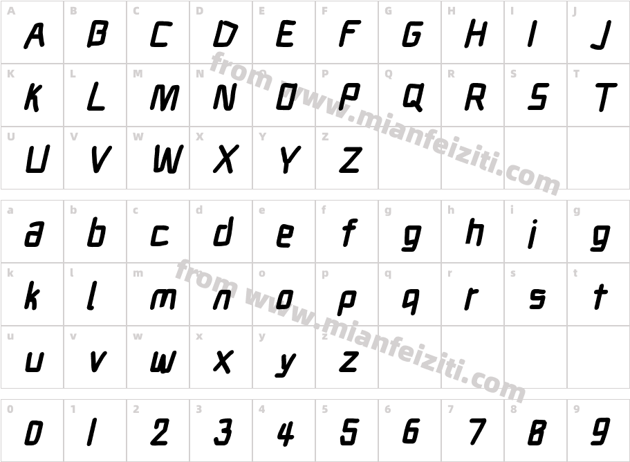 ElectronicNordItalic-5z0a字体字体映射图