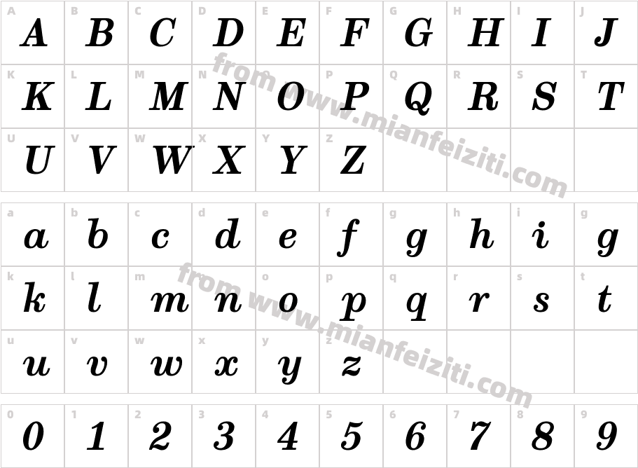 MunsonBoldItalic-7W4P字体字体映射图
