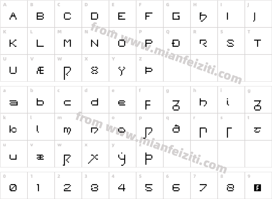PixeloldenglishRegular-08XP字体字体映射图
