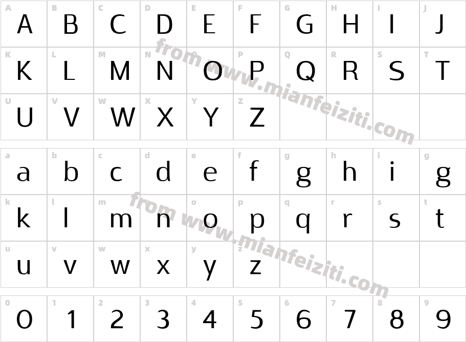 Rabelo-O288字体字体映射图