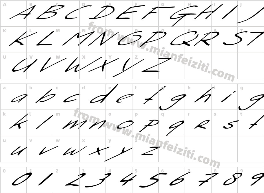 SleightOfHand-8re0字体字体映射图