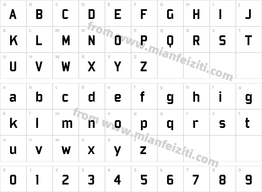 Bombardier字体字体映射图