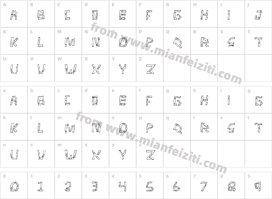 TikitypeRegular-8Mx0字体字体映射图