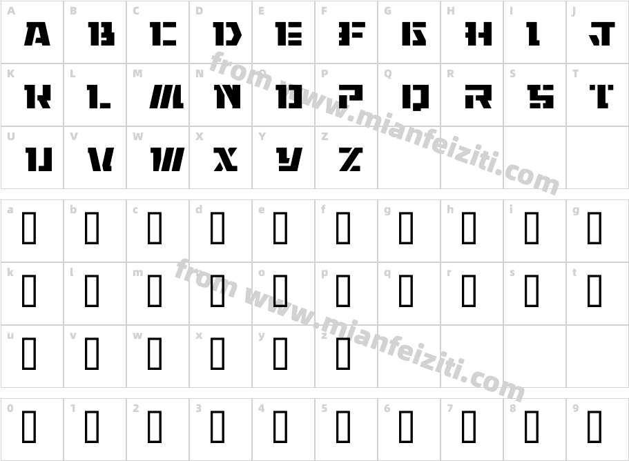 01Frontline-9MBB字体字体映射图