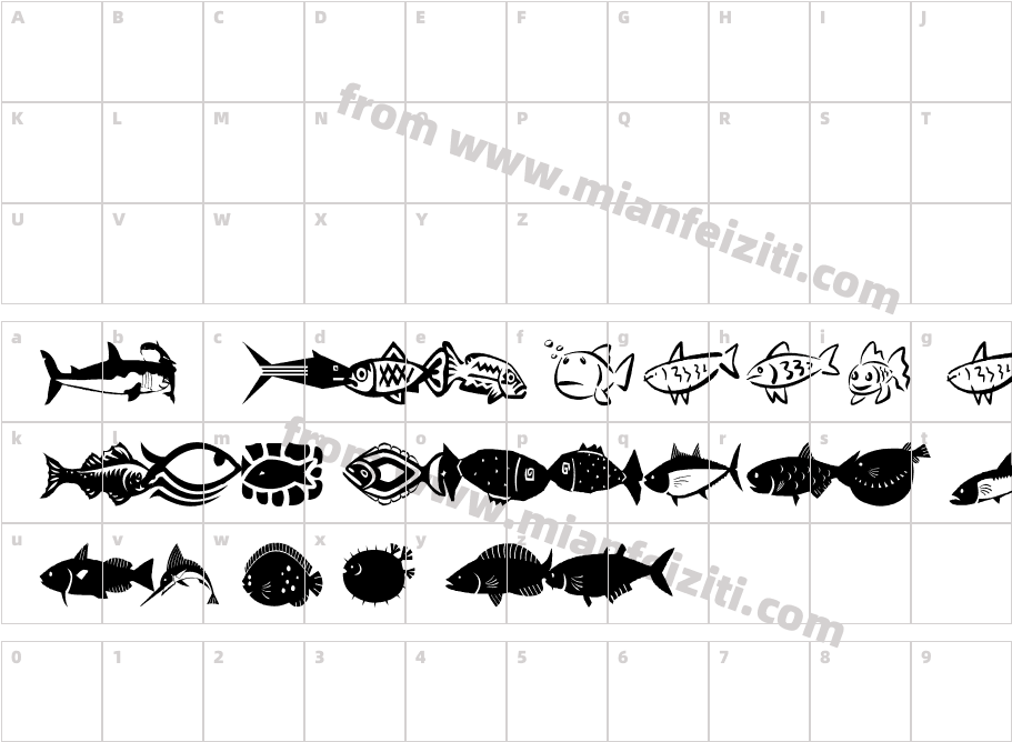 AezMyPetFish-5a6x字体字体映射图