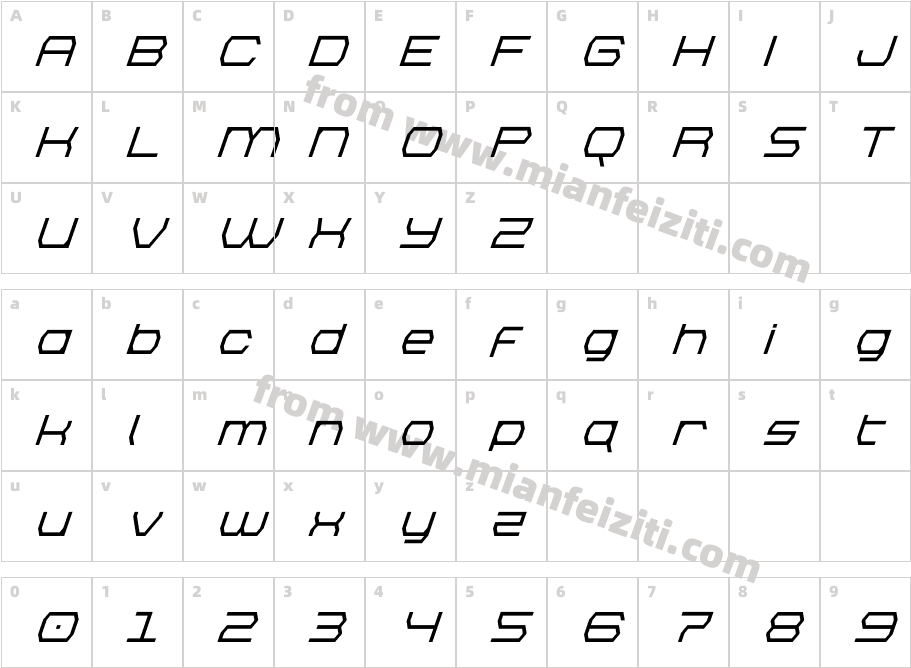 BrettonBoldSuperItalic-4P44字体字体映射图