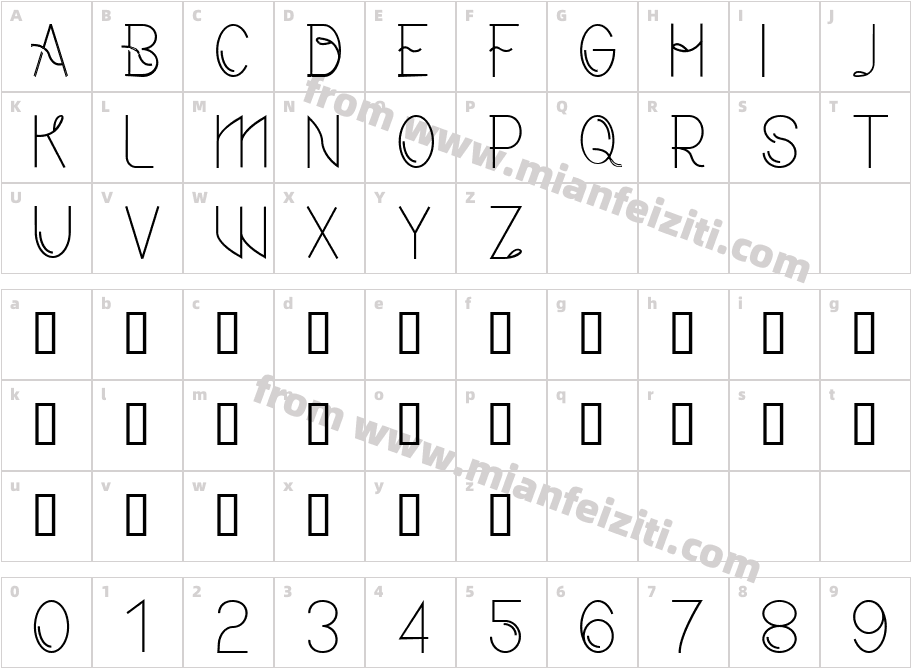 CfModern165Regular-vjEM字体字体映射图