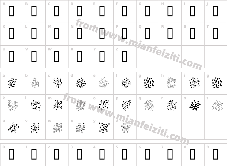 Confetti-dx7Z字体字体映射图