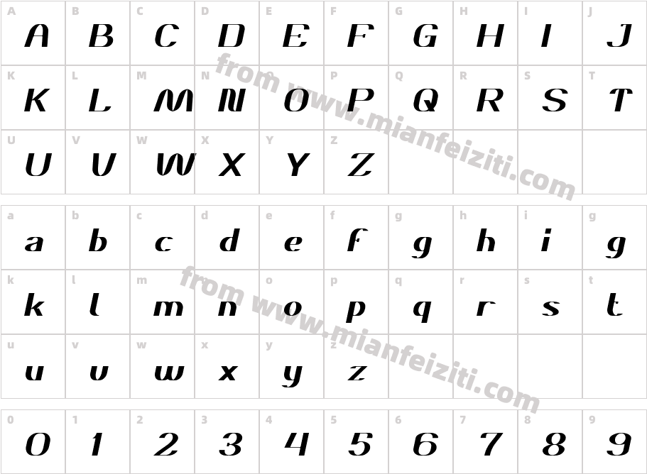 DanielItalic-4w0x字体字体映射图