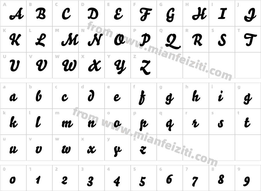 Bello Pro字体字体映射图