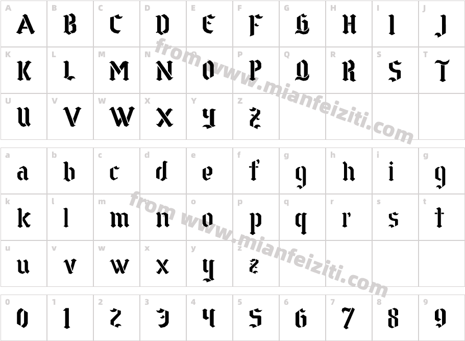 GothStencilPersonalUse-LB3W字体字体映射图