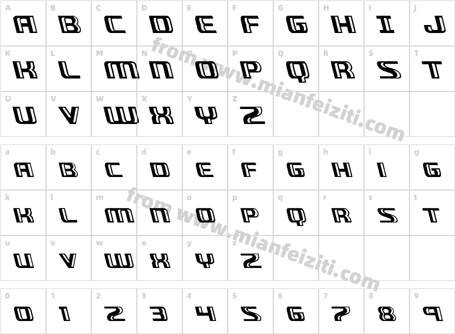 GreaseGunLeftalic-2o5w字体字体映射图
