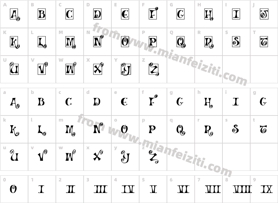 CK Monogram字体字体映射图