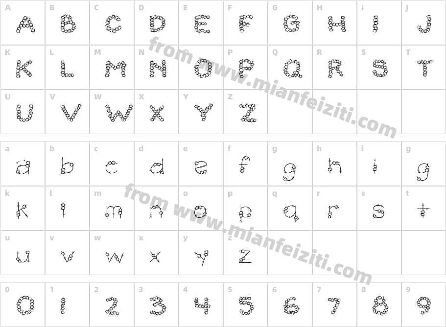 CK Quilt Squares字体字体映射图