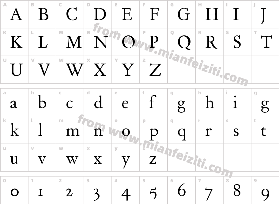DAY ROMan字体字体映射图