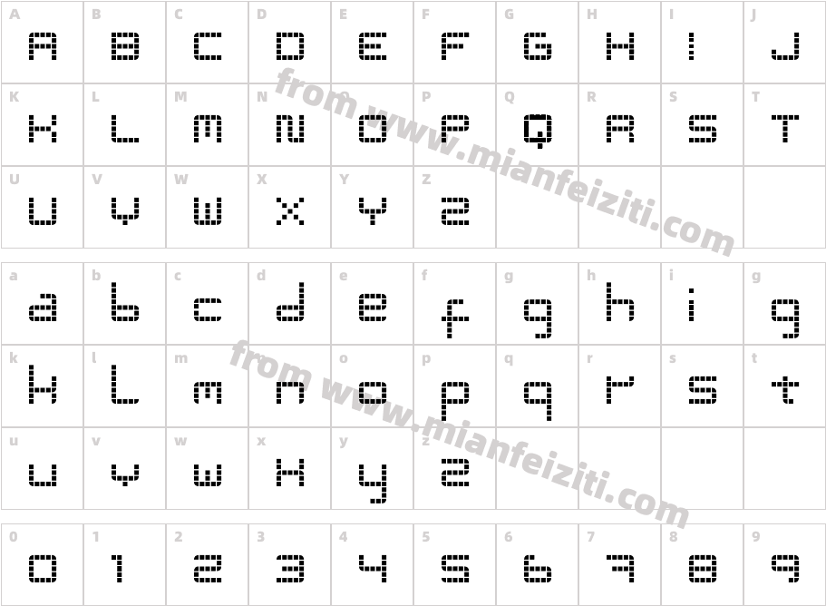 3T-B038字体字体映射图