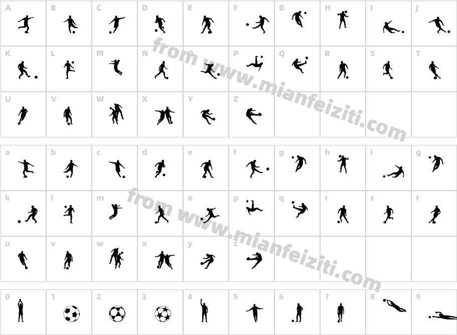 SoccerII字体字体映射图