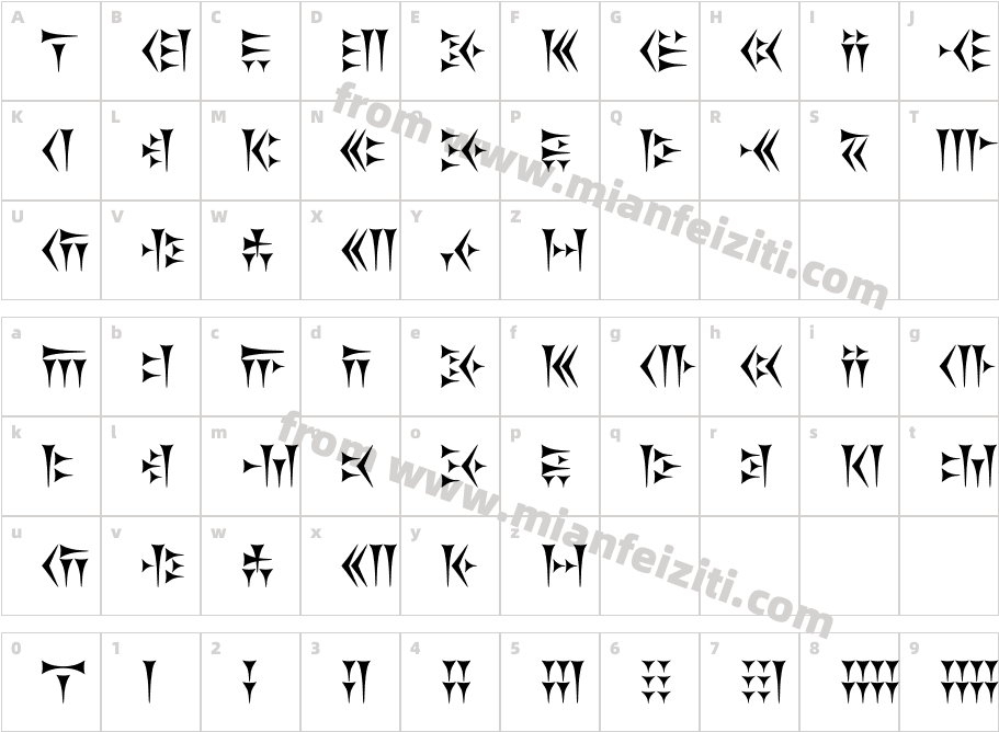 Khosrau-040P字体字体映射图