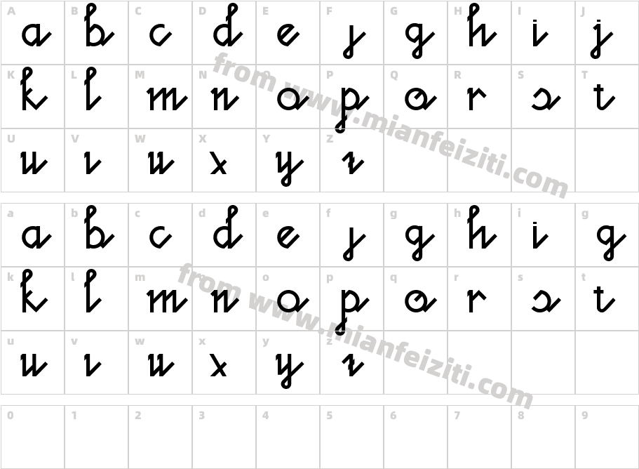 ESPRESSO字体字体映射图