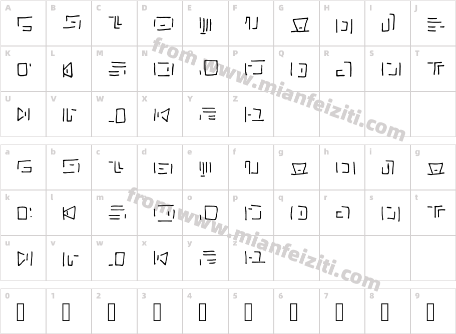 Lvlcnrn-Regular字体字体映射图