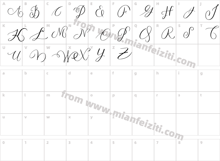 MONOGRAM L字体字体映射图