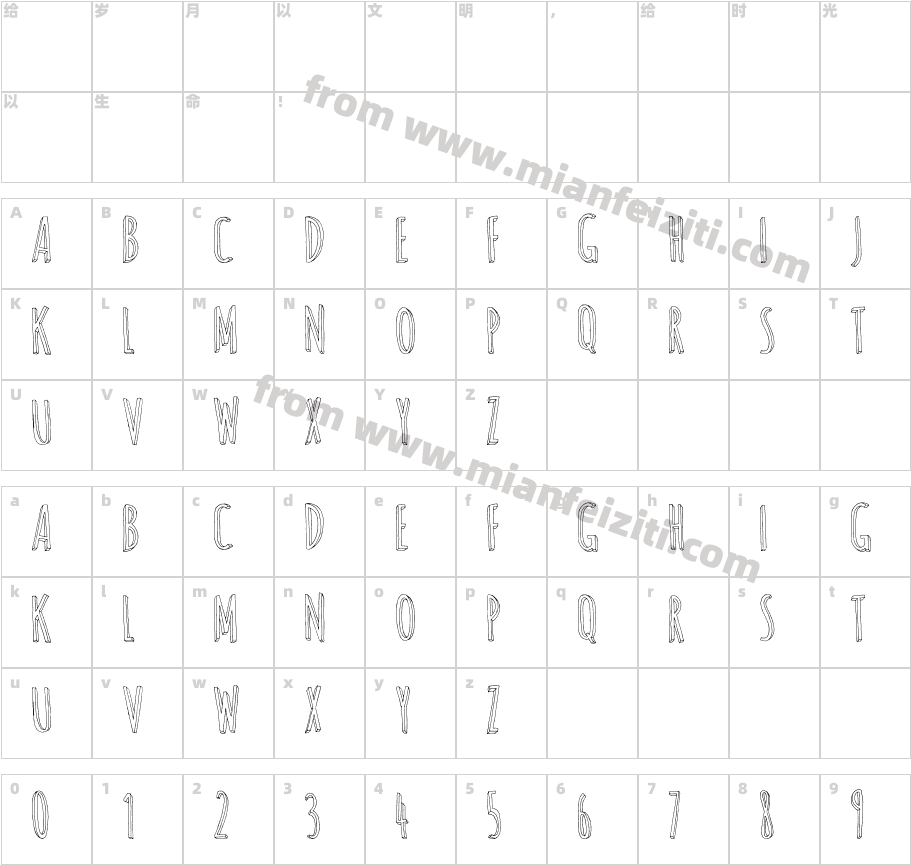 Playbook-Outline字体字体映射图