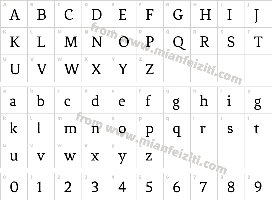 Fenix字体字体映射图