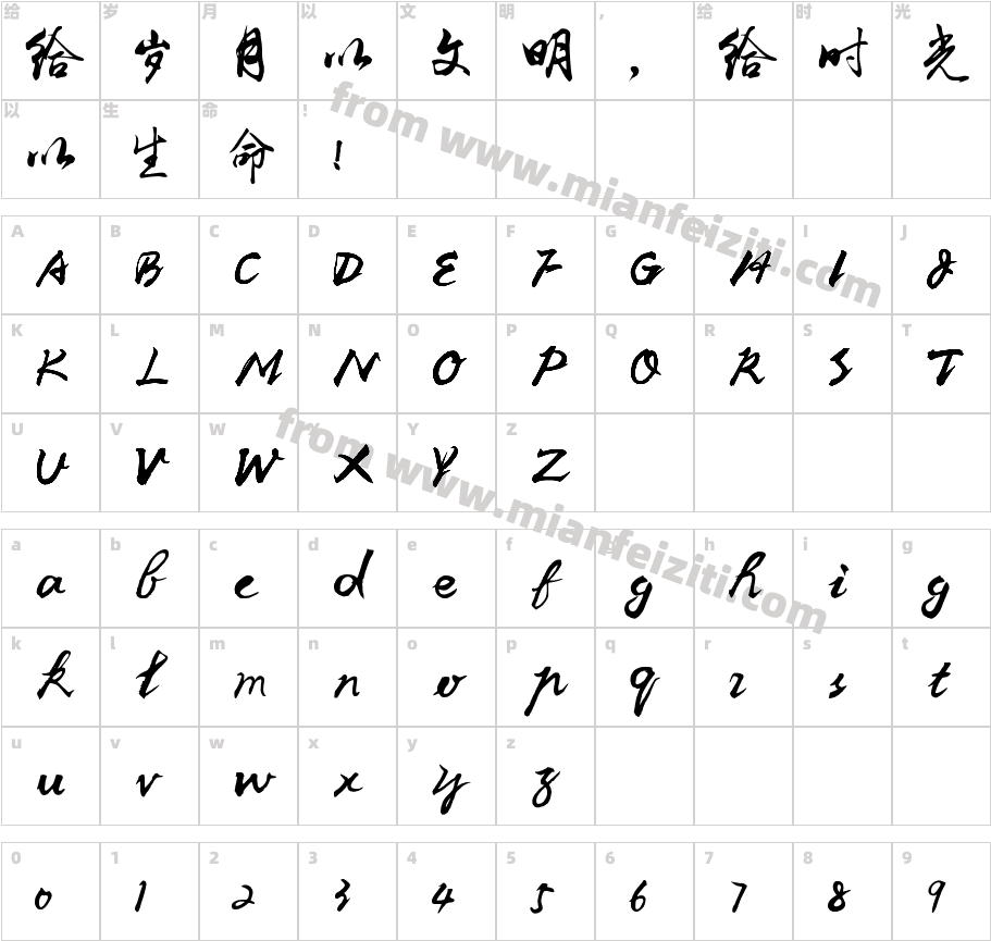 李旭科书法 v1.4字体字体映射图