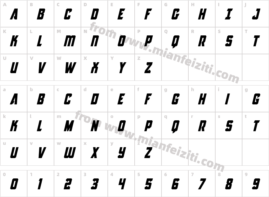 Antilles Itali字体字体映射图